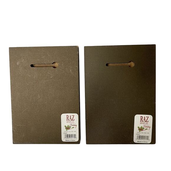 Lot Of 2 Snowman Stringing Socks & Stars Framed Picture by Fiddlestix 7" x 5" - Picture 2 of 14